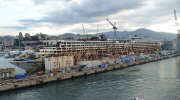 Costa Concordia supported by steel pipes made by Cima S.p.A